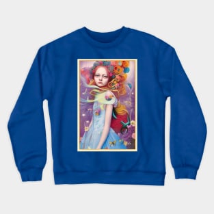 Stunning Alice in Wonderland painting of girl and flowers Crewneck Sweatshirt